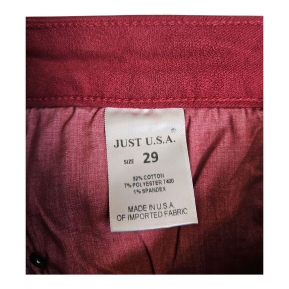 JustUSA Maroon Red Skinny Stretch JeansSize 29 - Picture 9 of 9